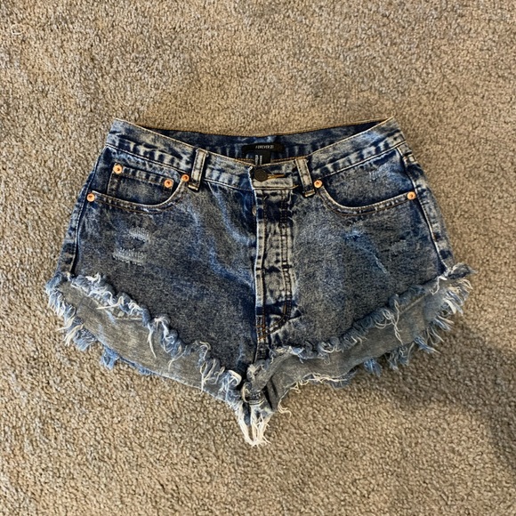 shredded sequin denim shorts